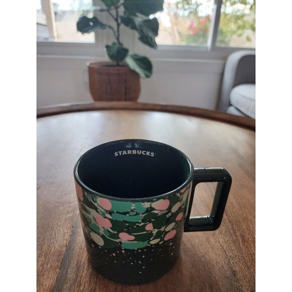 2022 Starbucks Holiday Venetian Marble Forest Green Ceramic Coffee Mug 12oz - Picture 1 of 4